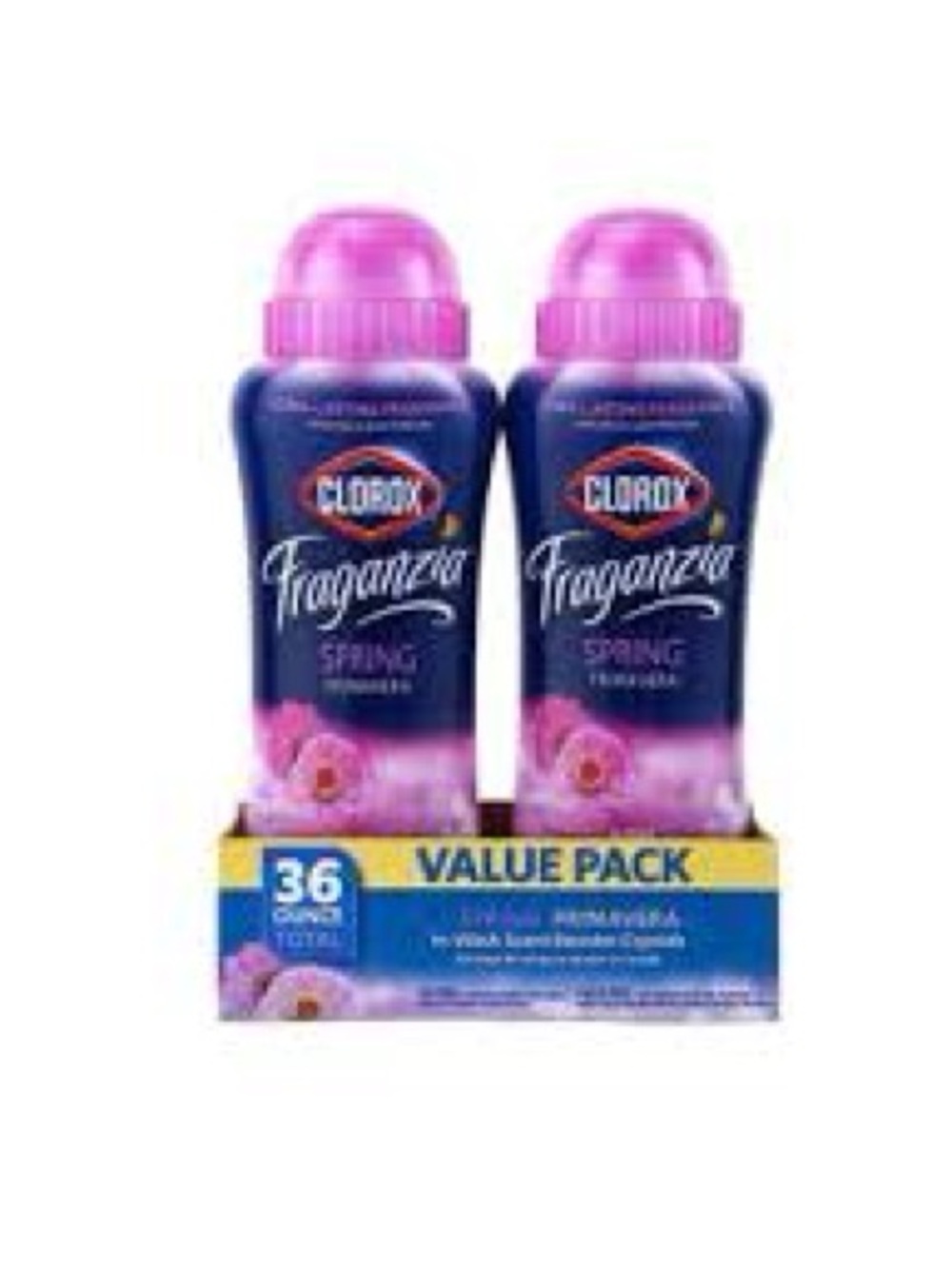 (New) 2-Pack Clorox Fraganzia laundry scent booster crystals in rose scent.